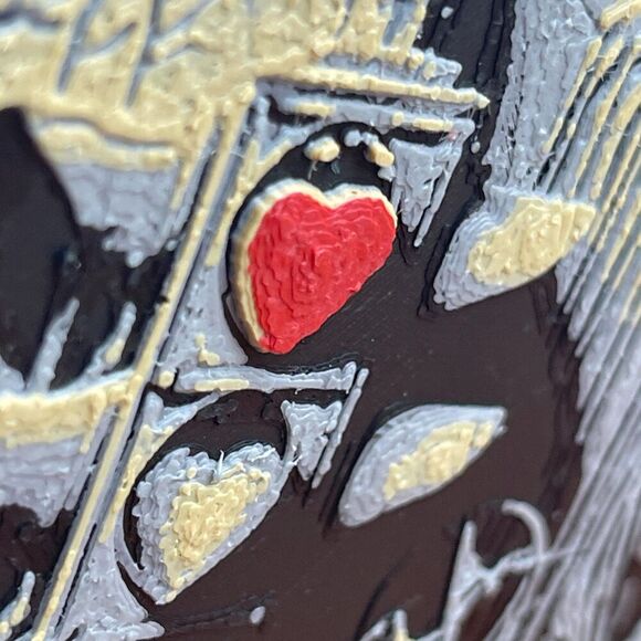 Scary Girl Wall Art, Creepy Girl Art, Creepy Girl Red Heart - Picture 10 of 10